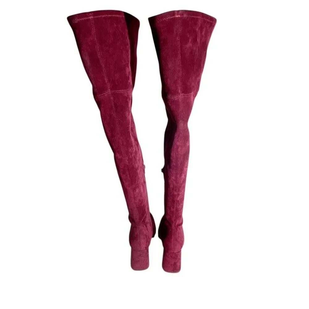New Jeffrey Campbell PARISAH-2 Wine Burgundy Suede Over-the-Knee Boots